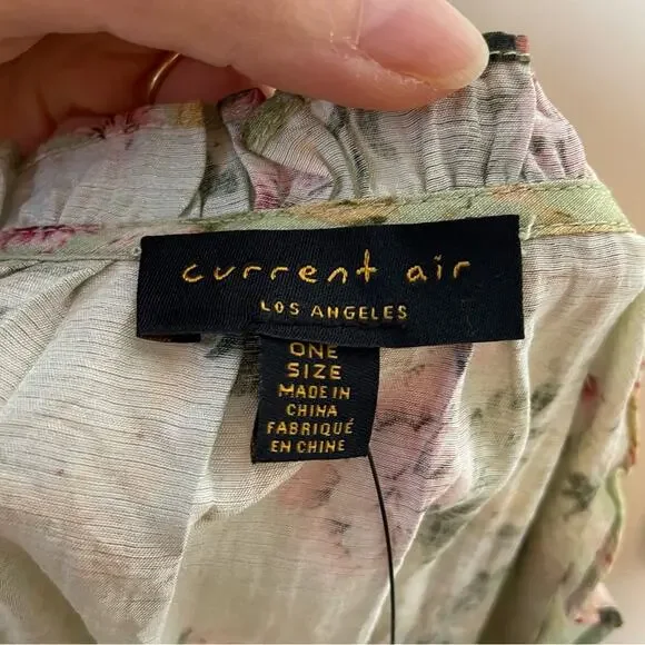 NWT ANTHROPOLOGIE Current Air Green Duster Floral Boho Style Spring Summer - Picture 7 of 8